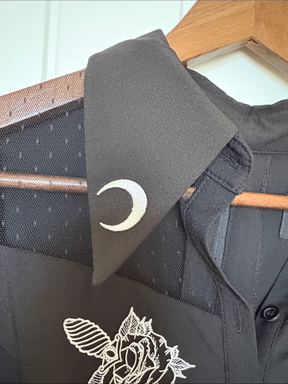 Hell Bunny Black Embroidered Collared Midi Dress - Picture 3 of 8